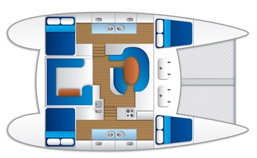 Layout for catamaran