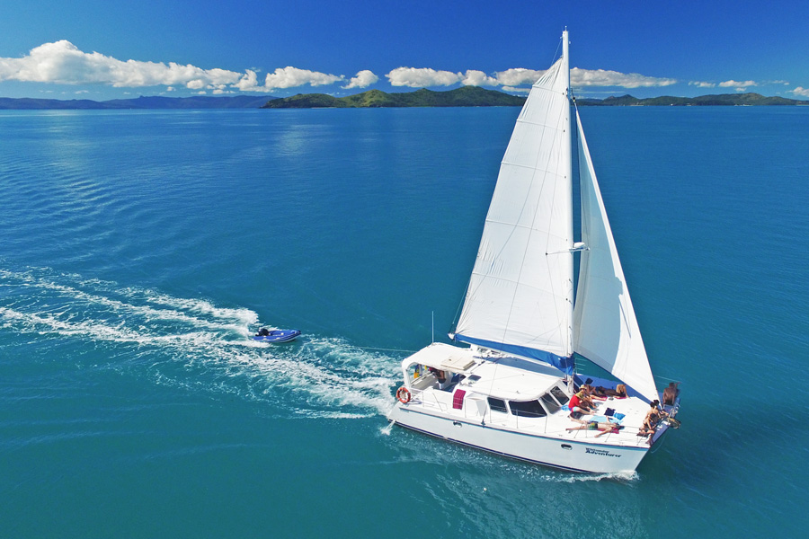 Image of Adventurer Catamaran sailing in the Whitsundays, Airlie Beach