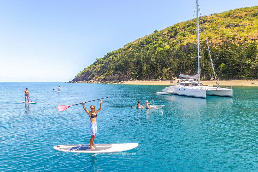 Image of Entice Catamaran sailing in the Whitsundays, Airlie Beach