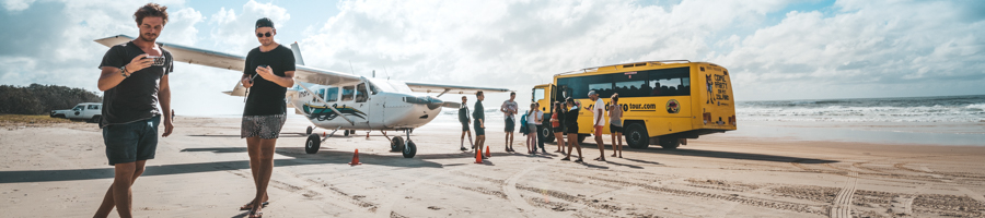 Cool dingo's fraser island scenic flight on the beach