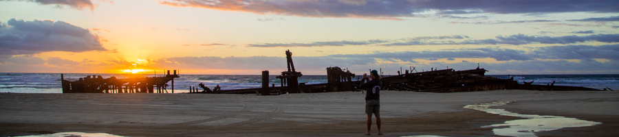 maheno wreck, sunrise, fraser island tour