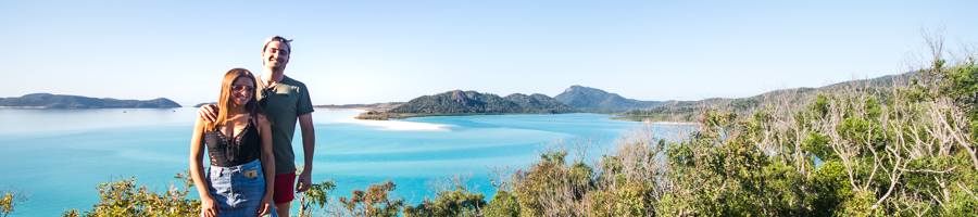 Hill Inlet, Sailing Whitsundays. Couple having fun