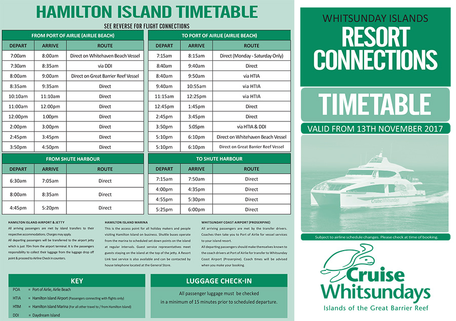 cruise whitsundays hamilton island timetable