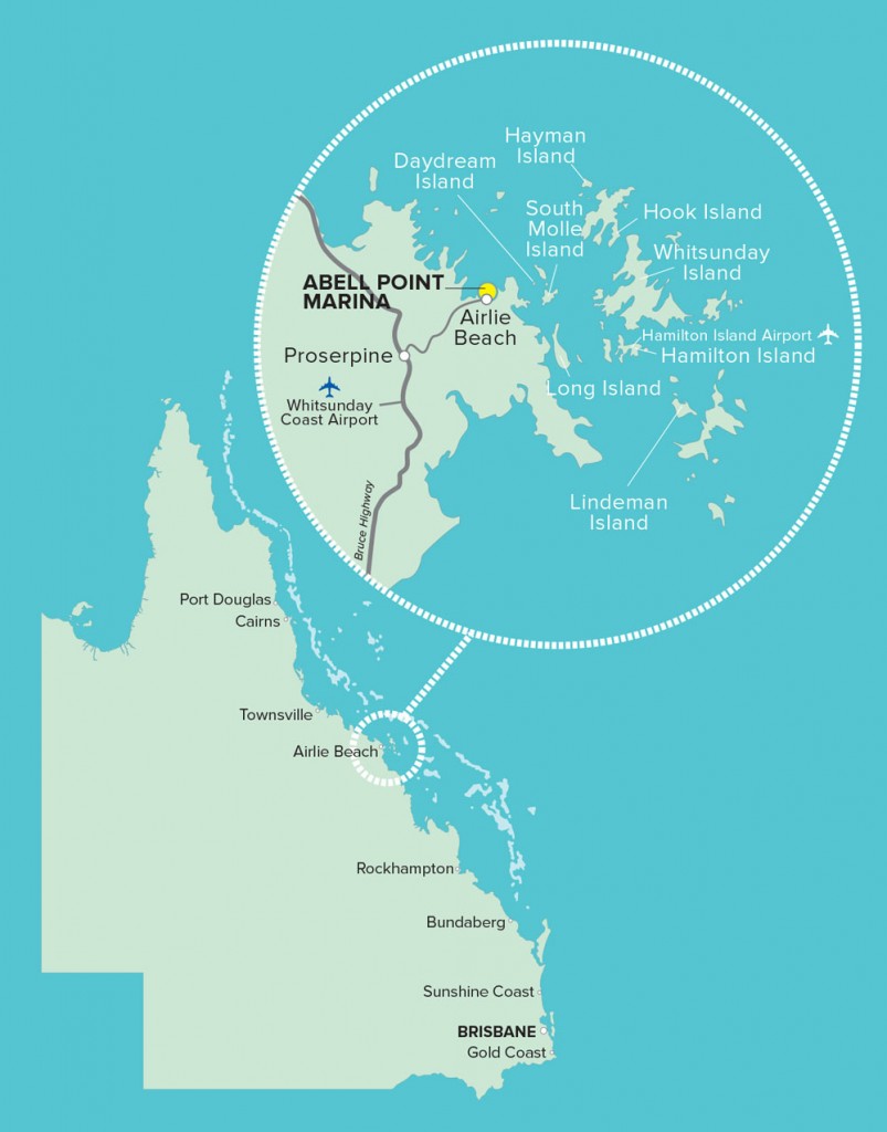 Australia Map Airlie Beach - Gillie Donnamarie