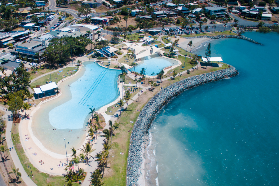 Airlie Beach Lagoon from above