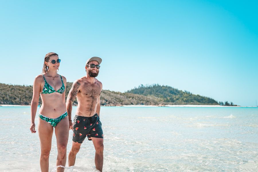 Whitsundays couple having fun on whitehaven