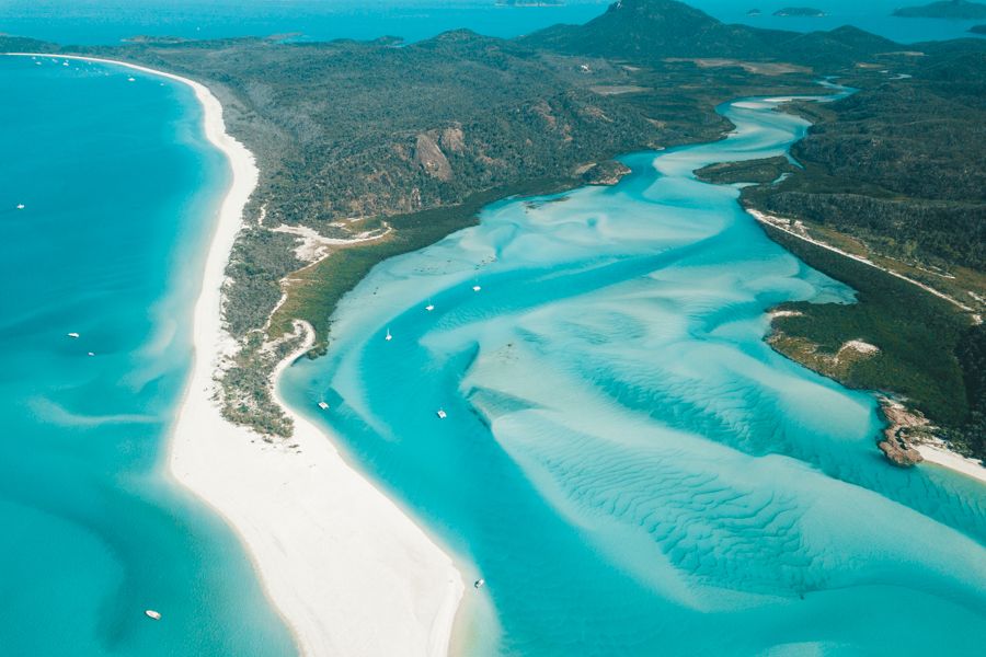 Whitehaven Beach Swirling Sands, from above