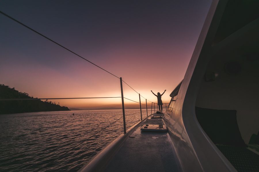 sunset, whitsundays