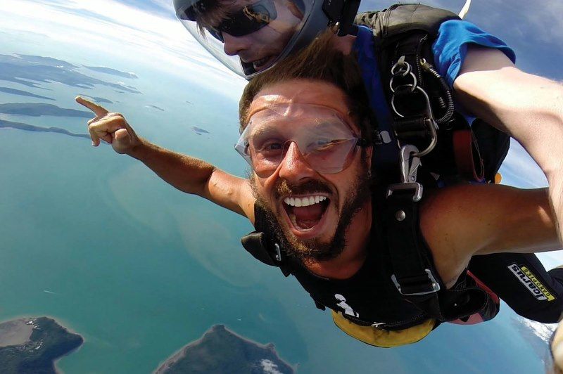 Sky dive over the Whitsundays