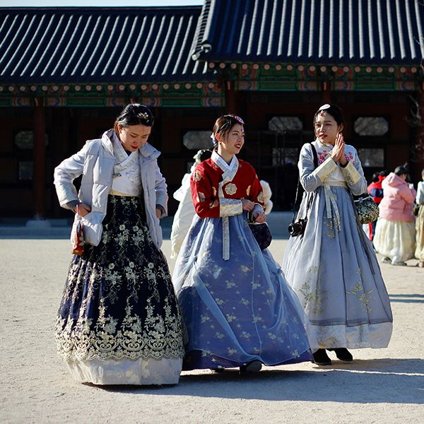 Two women in traditional wear