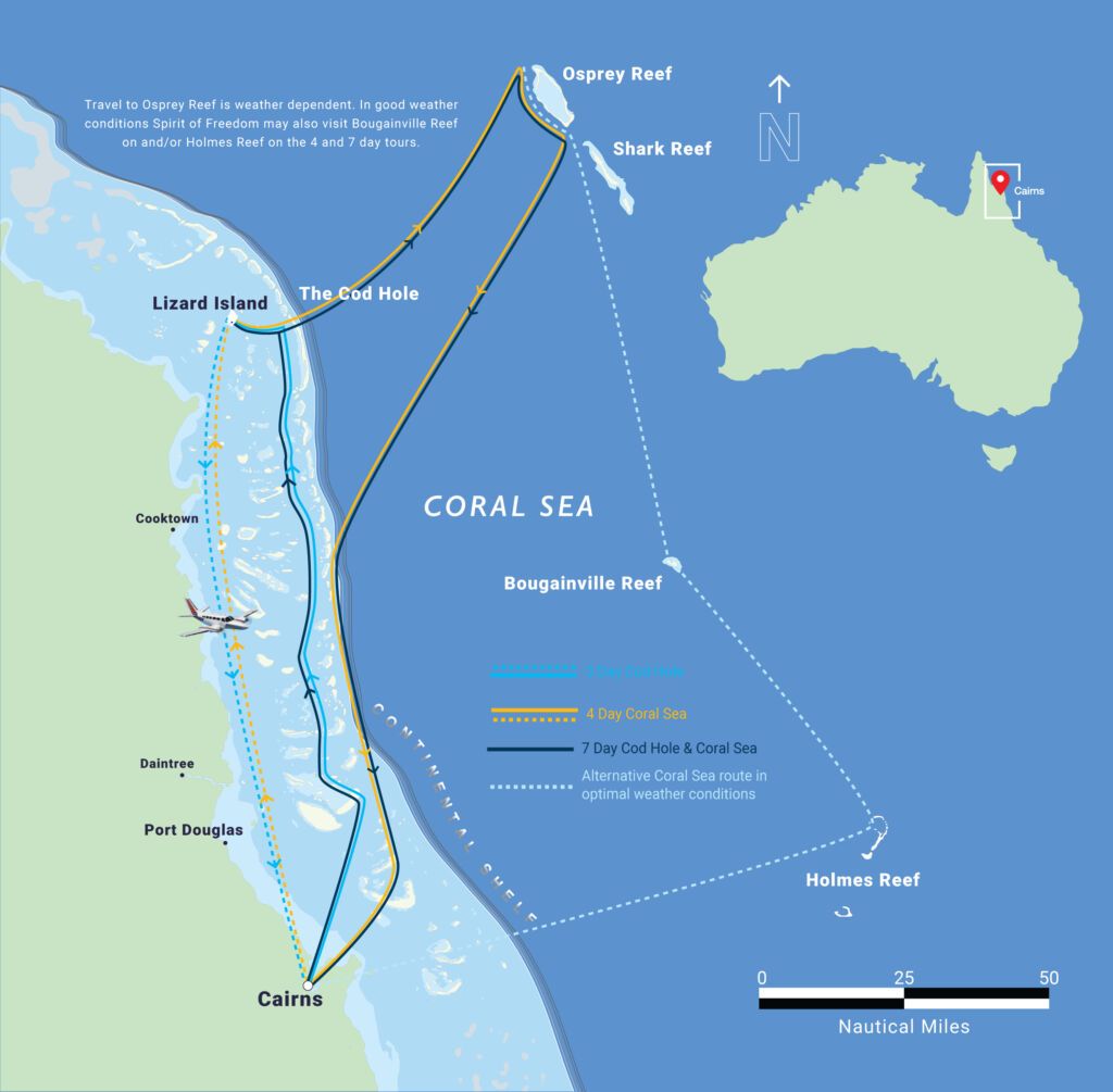 map of cairns reefs