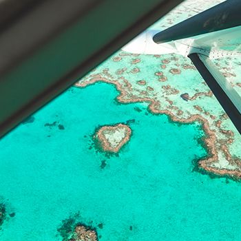 A heart reef aerial shot