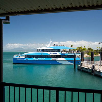 A Blue ferry at Magnetic Island Port
