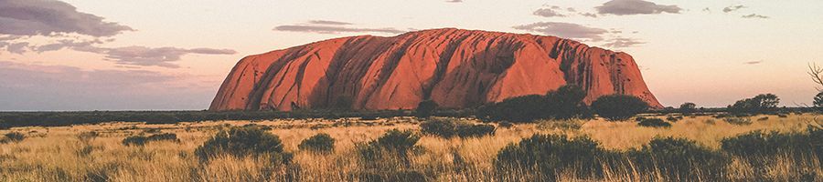 Dramatic landscape shot of Uluru