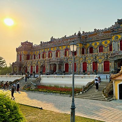 Hue Imperial City Temple with yellow paint