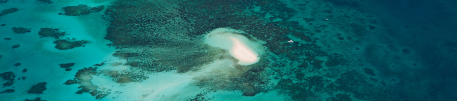 Aerial View from GSL Scenic Flight over a sand cay on the GBR