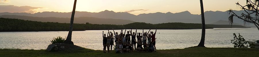 Uncle Brian's tour group at Port Douglas sunset