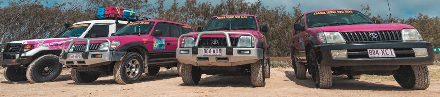 Fraser dingo tag along vehicles in a row