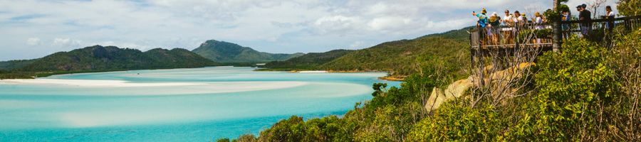 Hill Inlet Lookout with bright blue waters