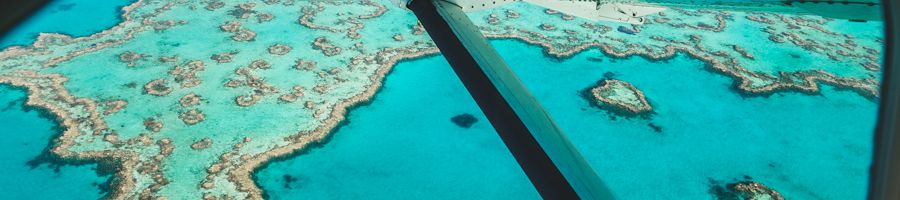 Aerial view of Heart Reef from a seaplane