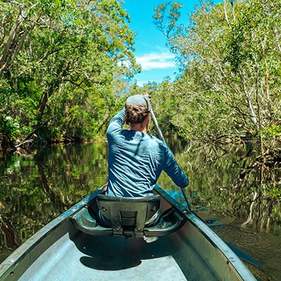 Canoeing through the Noosa Evergladdes