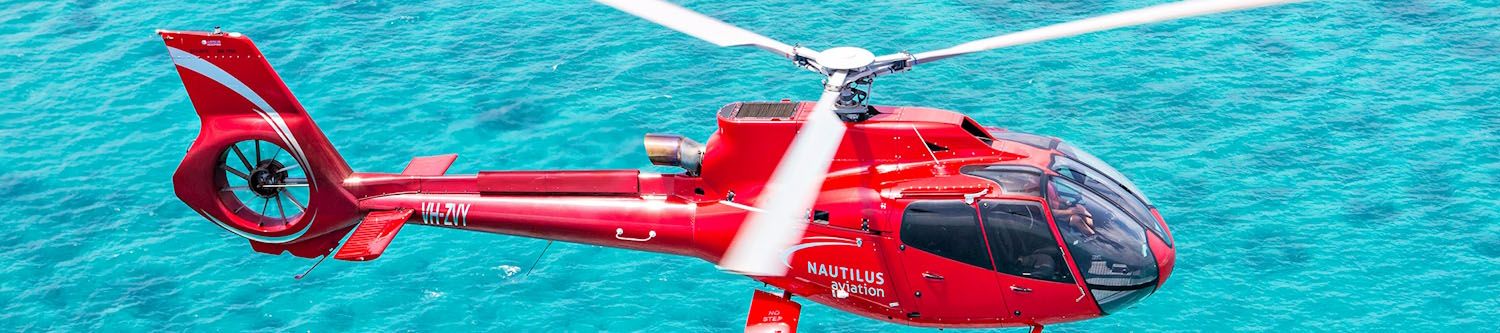 Close up of chopper over turquoise blue waters