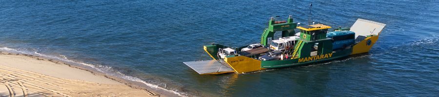 manta ray barge crossing the ocean to kgari