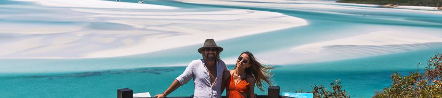couple posing at hill inlet lookout