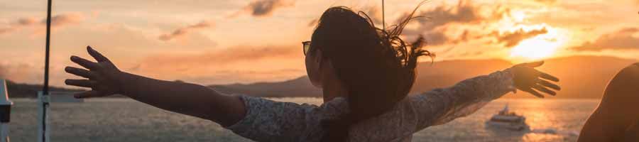 girl watching sunset