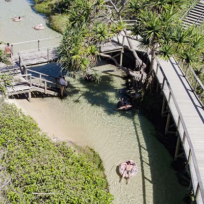 Eli Creek waters and boardwalk