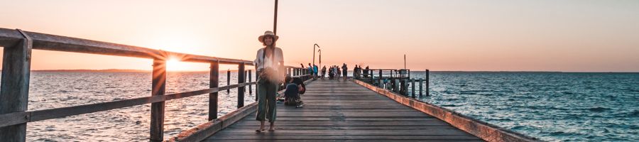 girl walking on the kingfisher bay resort ferry