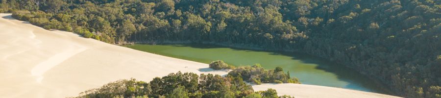 Lake Wabby across Hammerstone Sands, Fraser Island