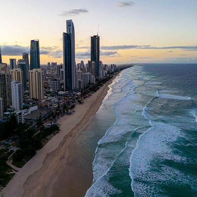 Gold Coast skyline and beach 