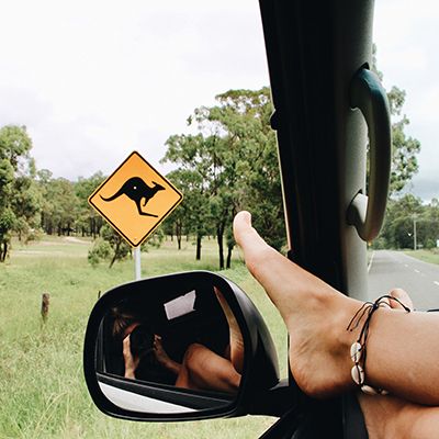 Australia driving kangaroo sign