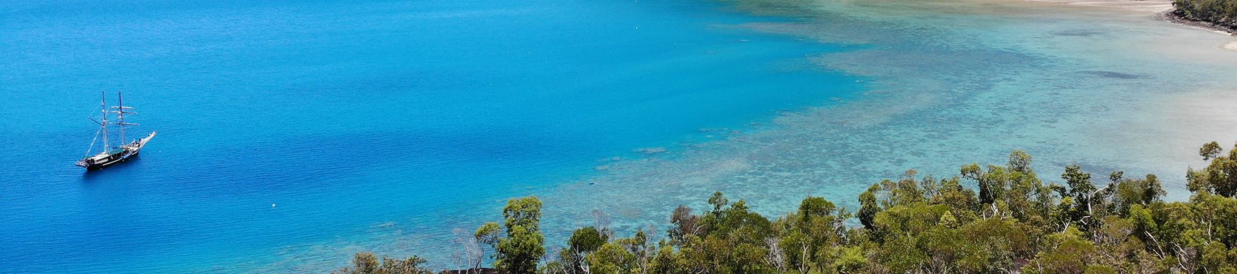 Solway Lass anchored off the Whitsunday Islands