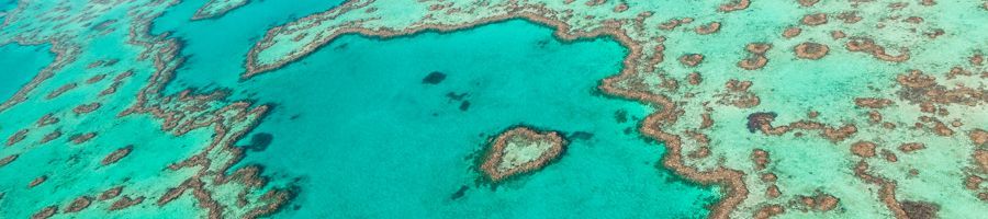 A beautiful shot from above over the Great Barrier Reef