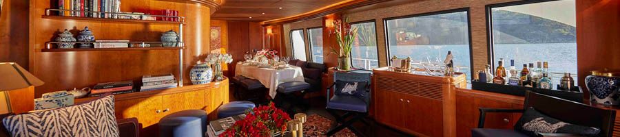The interior of a luxury superyacht