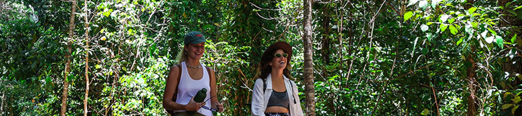 Hiking in Green Island with two woman