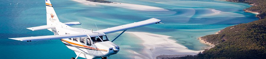Scenic flight over Hill Inlet Lookout