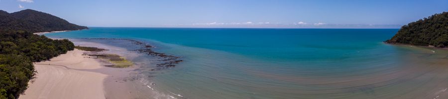 Aerial panorama of Cape Tribulation, Cairns