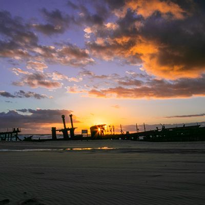 Sunset Maheno Shipwreck
