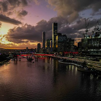 Brisbane City at sunset