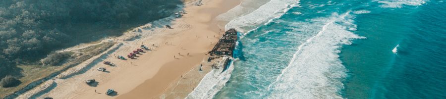 SS Maheno Shipwreck aerial image
