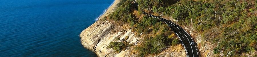 An aerial shot of Great Barrier Reef drive