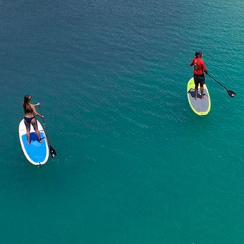 A couple SUPing through the Gold Coast 