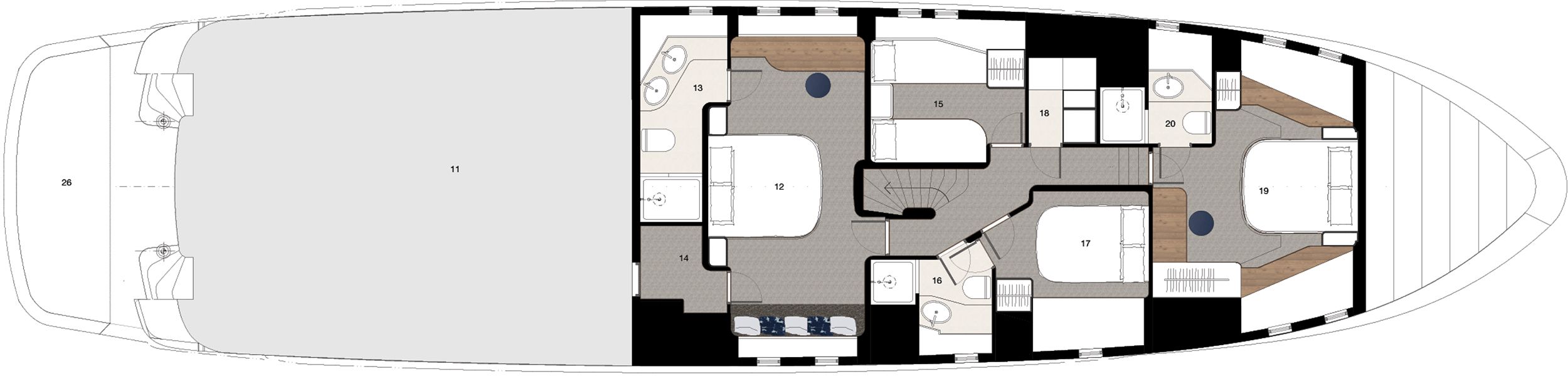Aurora Floor Plan Lower Deck
