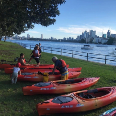 Kayak tour set up sydney harbourside 