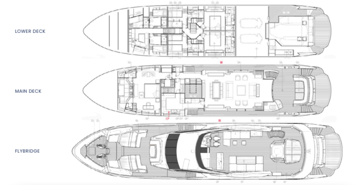 floor plan on MY Sunset Superyacht