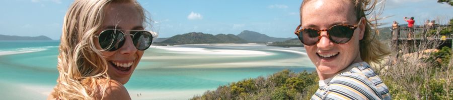 Two students at Hill Inlet Lookout
