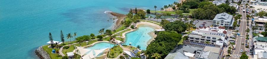 aerial view of airlie beach lagoon